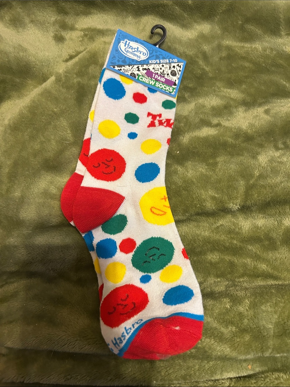 Hasbro Kids Crew Socks - White with Red, Blue, Yellow, Green